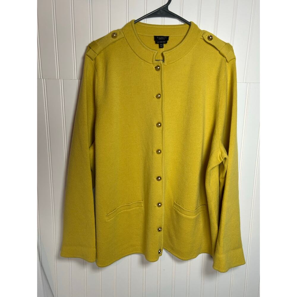 Talbots Yellow Button-Front Knit Cardigan - Picture 12 of 13